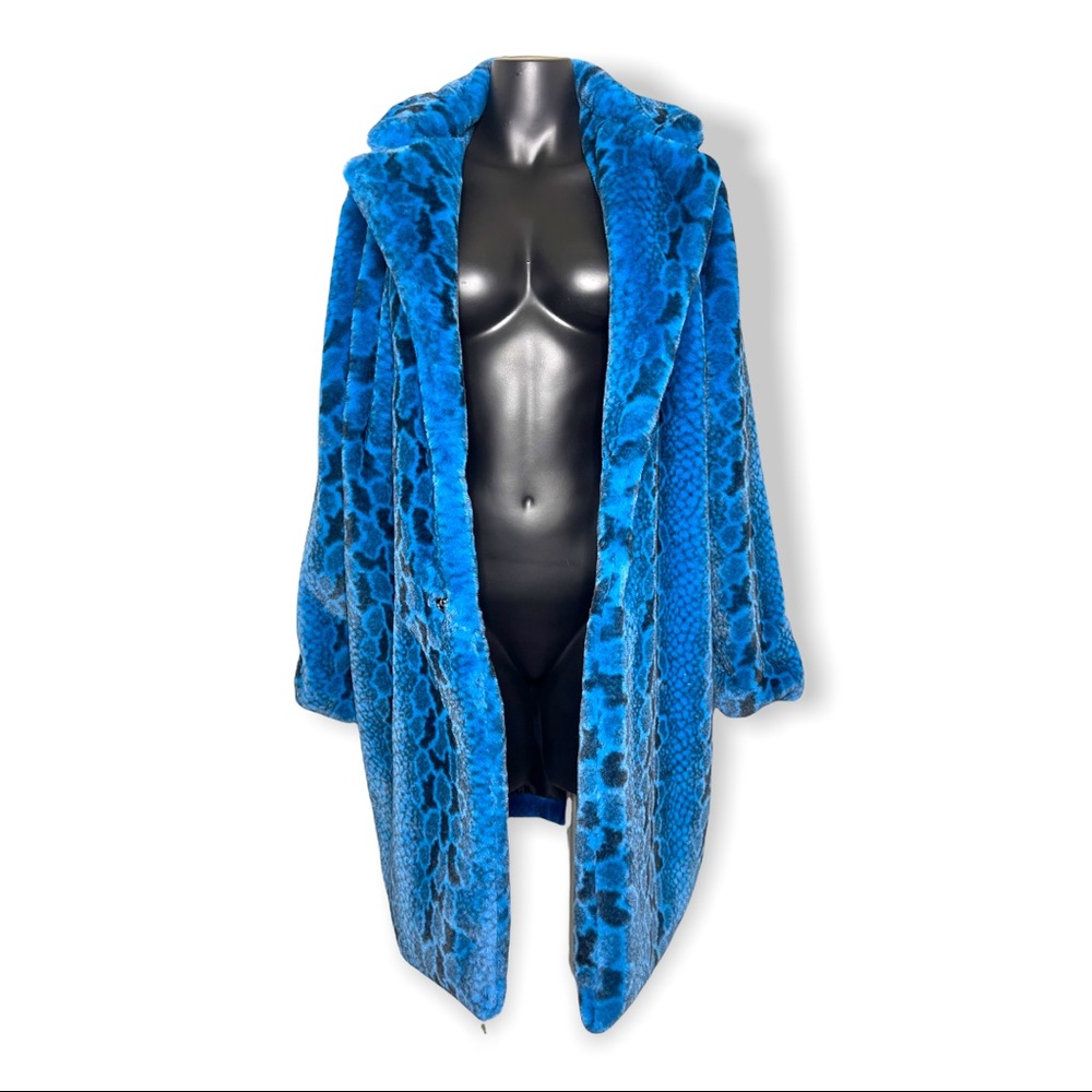 Blue Snake Faux Fur Coat - sold